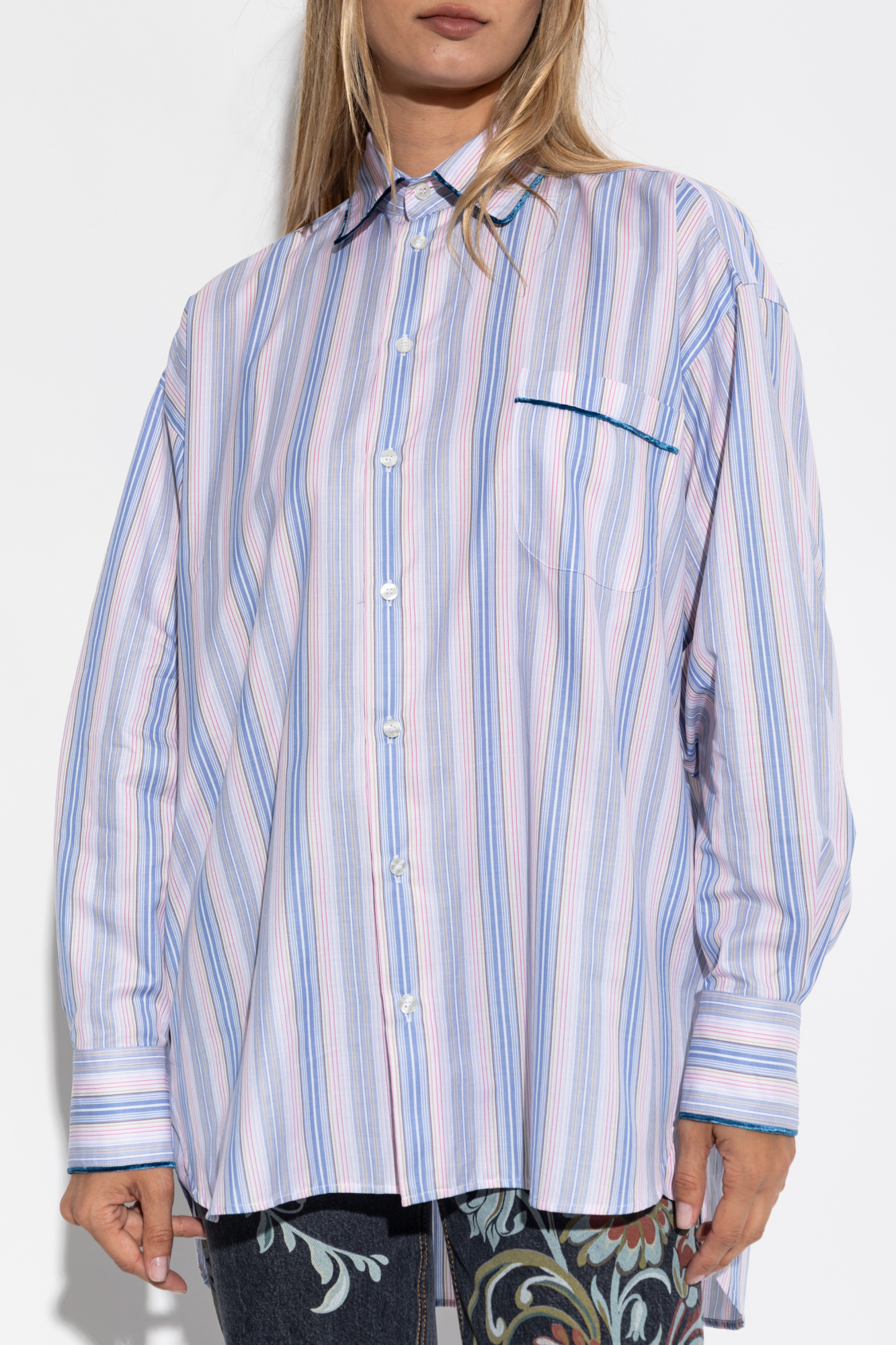 トップス ETRO Etro men's cotton T-shirt with peacock print mrma0004aj058